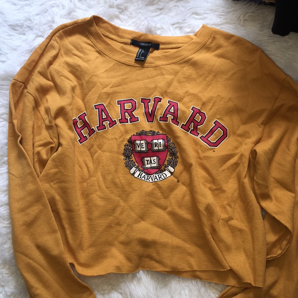Forever 21 “Harvard” crop top long sleeve!